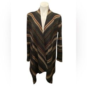 Striped Multicolor Women's Open Boho Sweater Size Medium